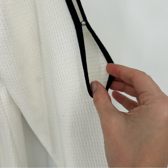 Ming Wang White and Black Dress with Embellished Hem Dress Size XL Business - Picture 5 of 10